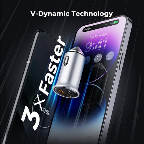 Voltme Cazo 30W 1C+1A Car Charge (Silver)