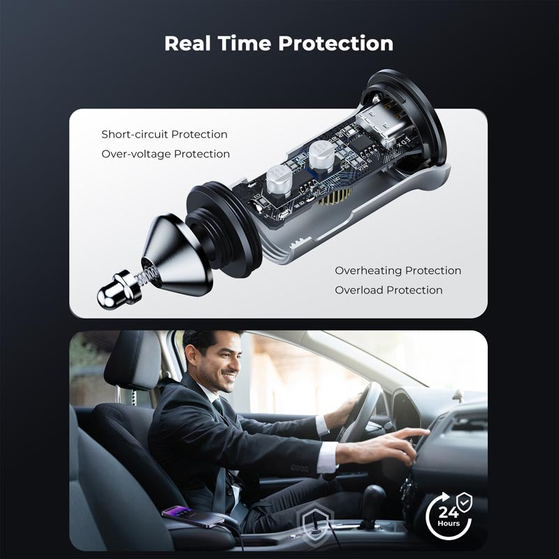 Voltme Cazo 30W Duo C Car Charge (Silver)