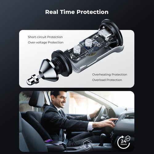 Voltme Cazo 30W Duo C Car Charge (Grey)