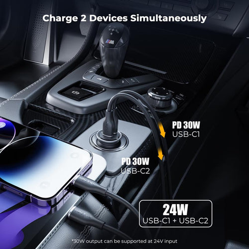 Voltme Cazo 30W Duo C Car Charge (Grey)
