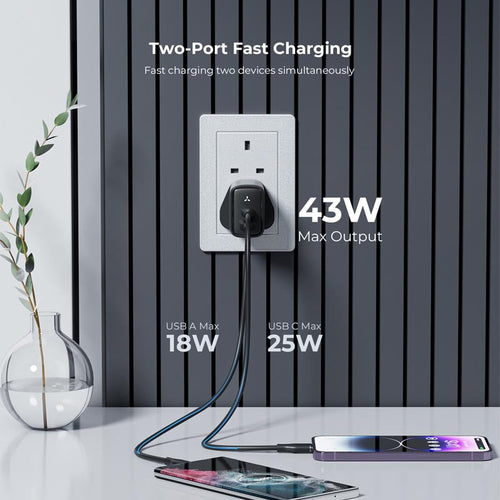 Voltme Revo 45 45W 1A+1C Wall Charge (Black)