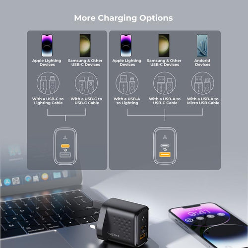 Voltme Revo 45 45W 1A+1C Wall Charge (Black)