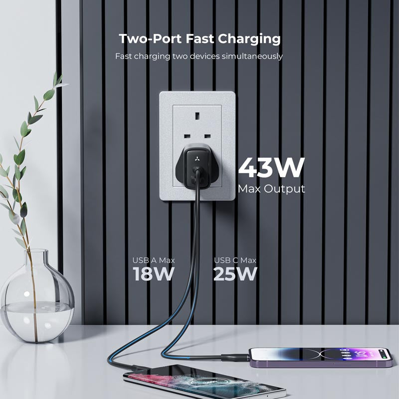 Voltme Revo 45 45W 1A+1C Wall Charge (White)