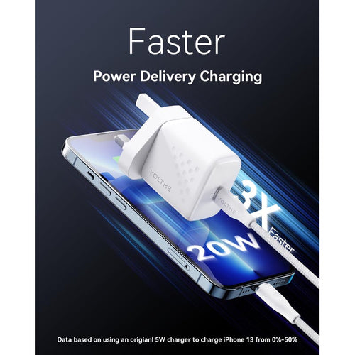 Voltme Revo 30 Lite 30W 1C Wall Charge + C to C Cable (White)