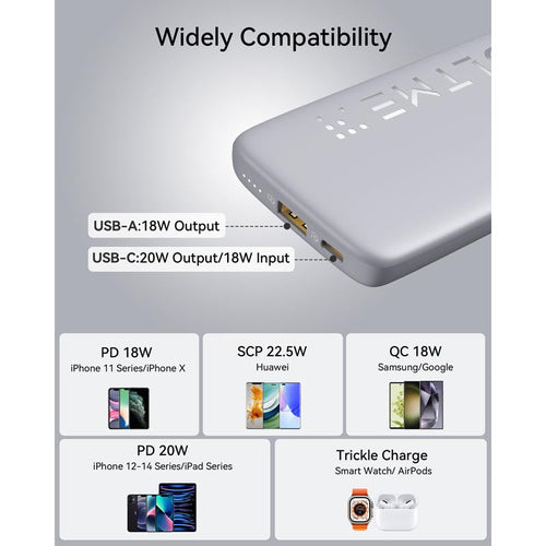 Voltme Hypercore 10K Essential 22.5W Ultra Thin Power Bank (Grey)