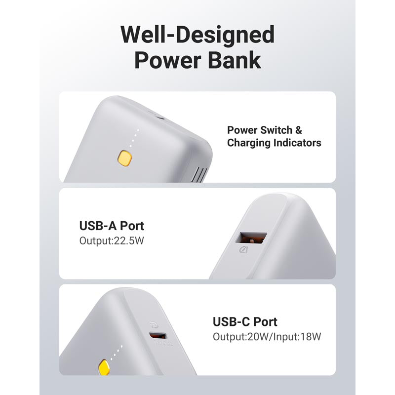 Voltme Hypercore 10K Lite 22.5W Power Bank (Grey)