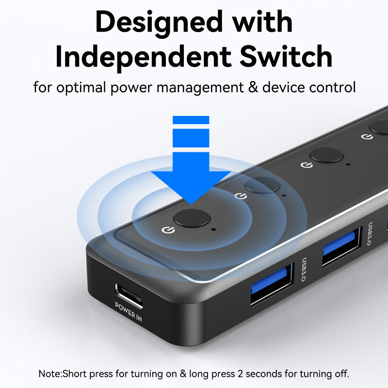 Mokin MOUC5708 5-In-1 USB-A to 4USB-A3.0+USB DC (Grey)