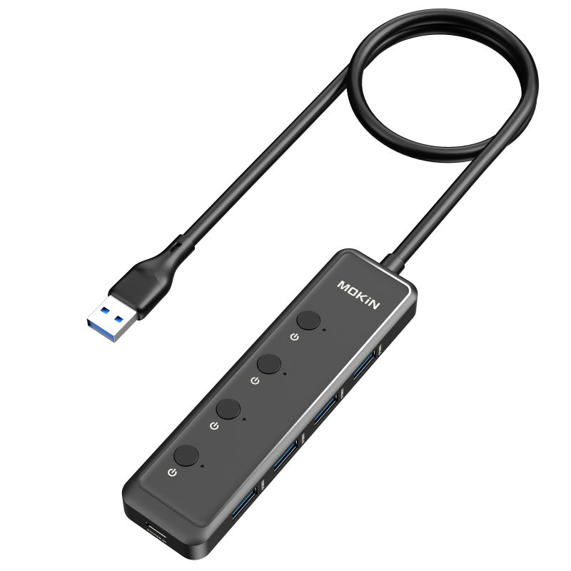 Mokin MOUC5708 5-In-1 USB-A to 4USB-A3.0+USB DC (Grey)