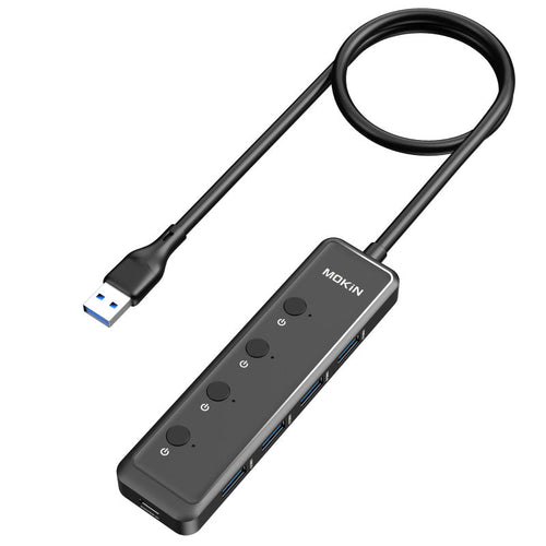 Mokin MOUC5708 5-In-1 USB-A to 4USB-A3.0+USB DC (Grey)
