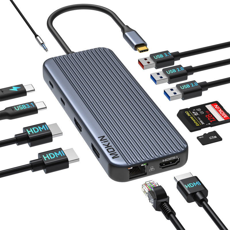 Mokin MOUC3707 12-In-1 USB-C Hub (Grey)