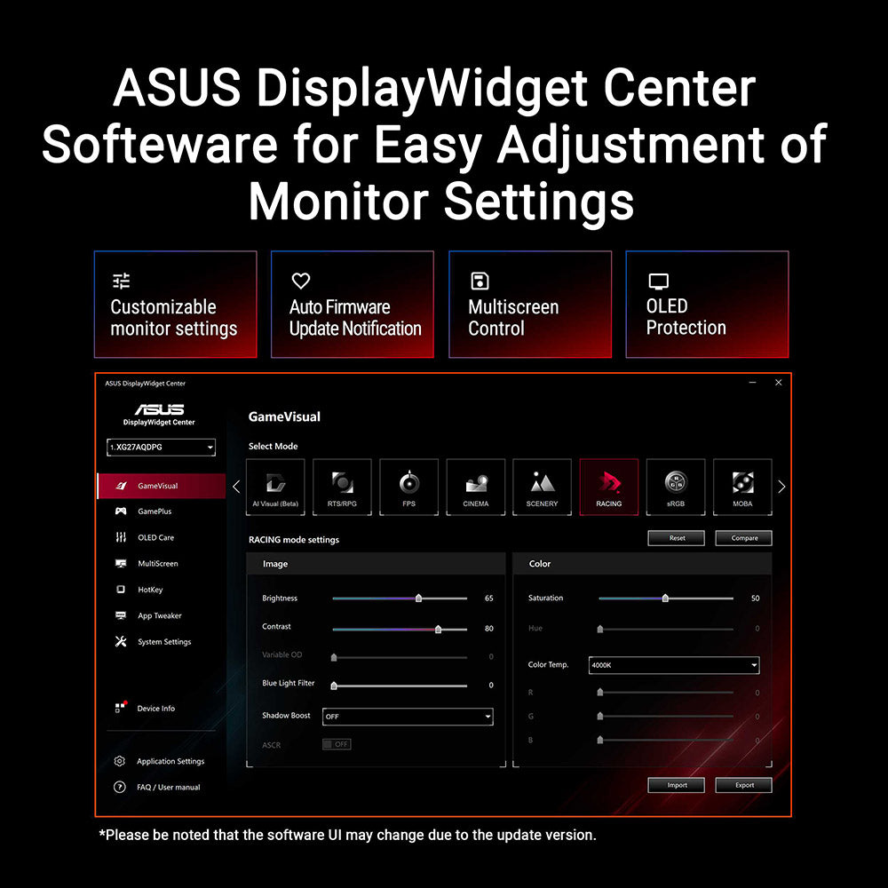 Asus ROG Strix XG27AQDPG - 27 QHD QD-OLED 500Hz Gaming Monitor