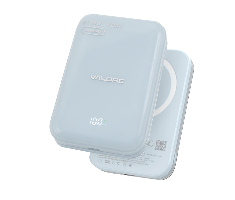 Valore PD20W 10000mAh Wireless Charging Power Bank Blue (PD48)