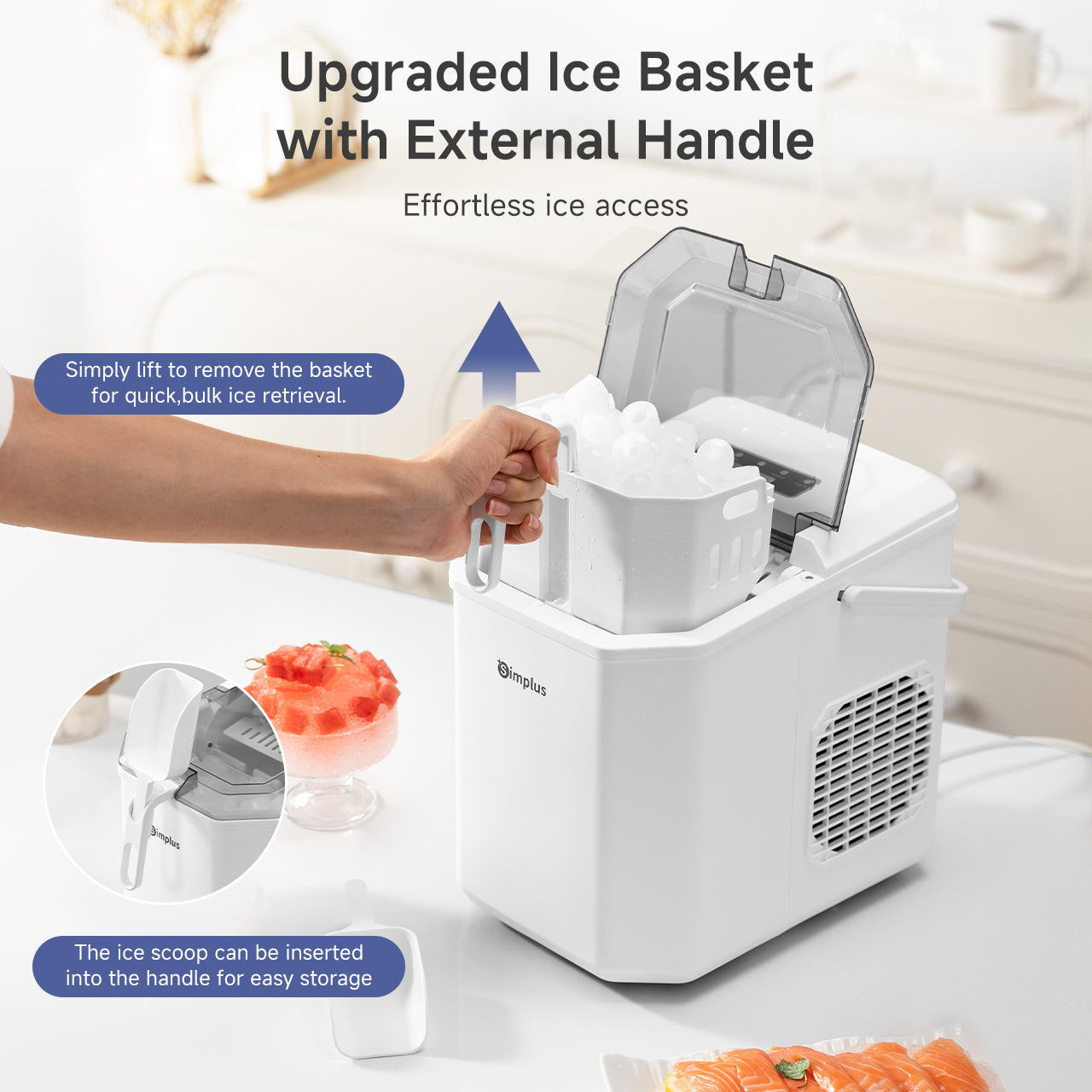 Simplus ZBJH001WH00-S White 1.2L Ice Maker – Challenger Singapore