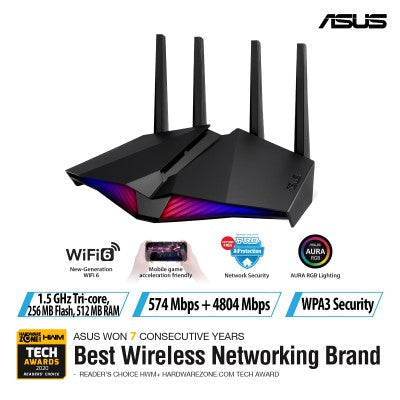 ASUS RT-AX82U AX5400 Dual Band WiFi 6 Gaming Router