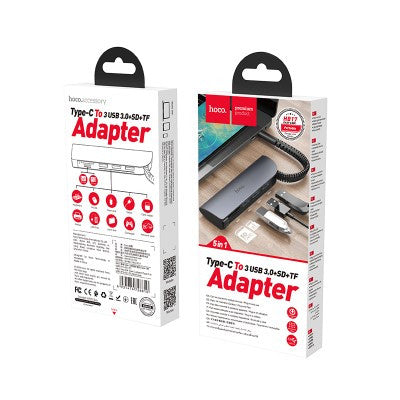 HOCO HB17 Type-C adapter (Type-C to USB3.0*3+ SD+TF)