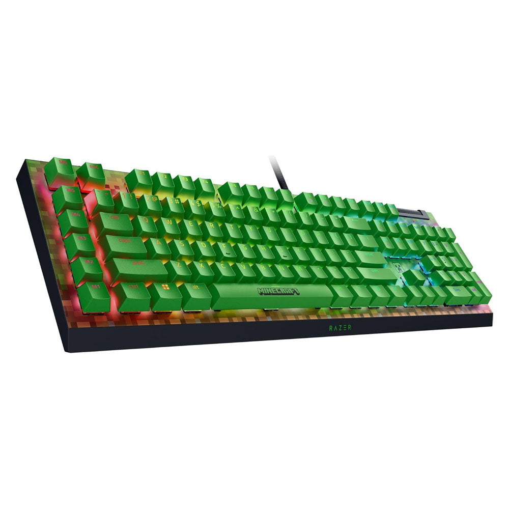 Razer BlackWidow V4 X Wired Gaming Keyboard (Green Switch - Minecraft Edition)