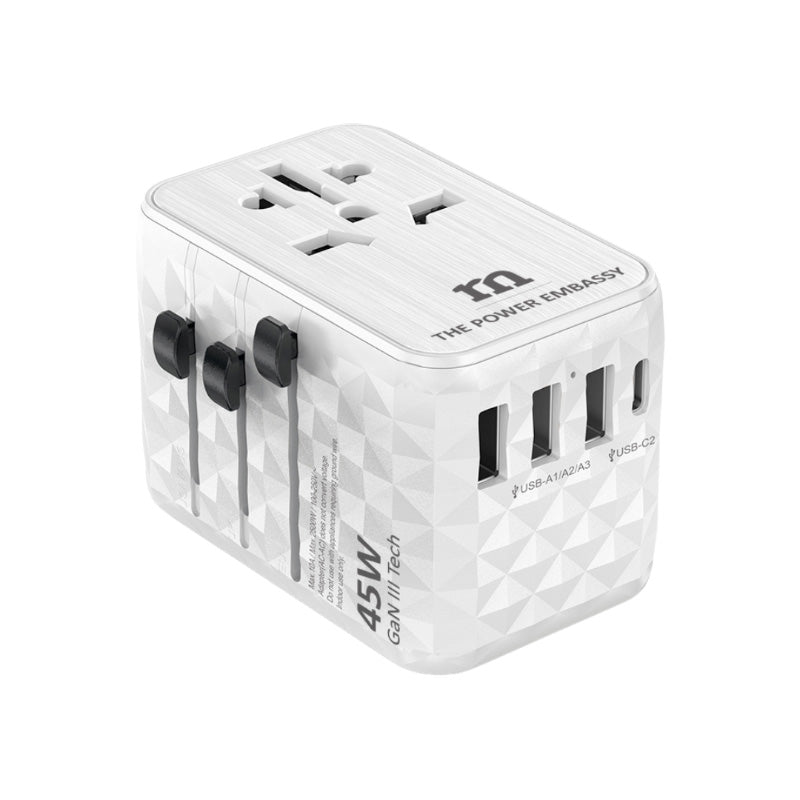 Redmonster World Plug Standard PD45W Universal Travel Adapter (White)