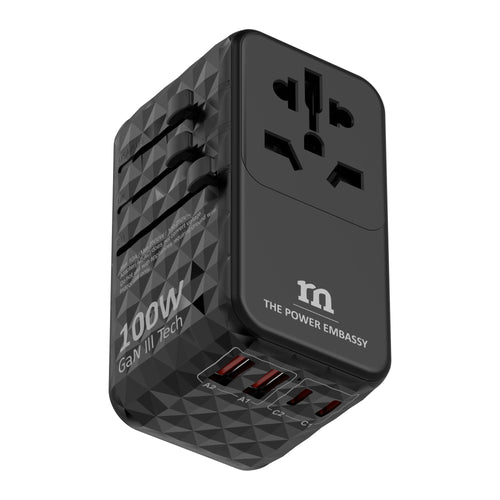 Redmonster World Plug Ultra PD100W Universal Travel Adapter (Black)