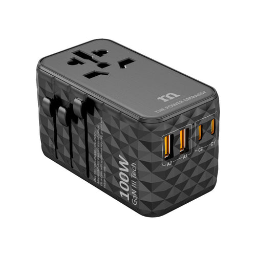 Redmonster World Plug Ultra PD100W Universal Travel Adapter (Black)