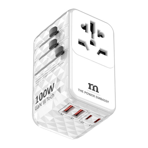 Redmonster World Plug Ultra PD100W Universal Travel Adapter (White)