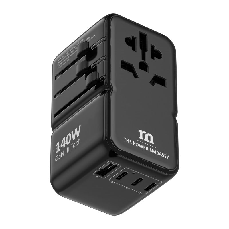Redmonster World Plug Premium PD140W Universal Travel Adapter (Black)