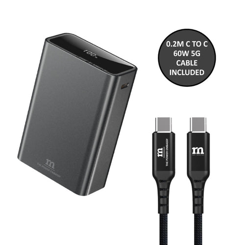 Redmonster 20000mAh 65W Power Bang Pro+ with 0.2m C to C Cable (Grey)