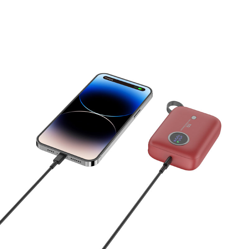 Redmonster Power Bang Mini 10000mAh PD20W with Built-in USB-C Cable (Red)