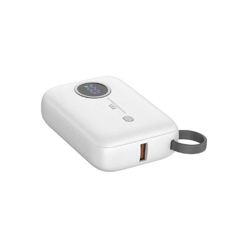 Redmonster Power Bang Mini 10000mAh PD20W with Built-in USB-C Cable (White)