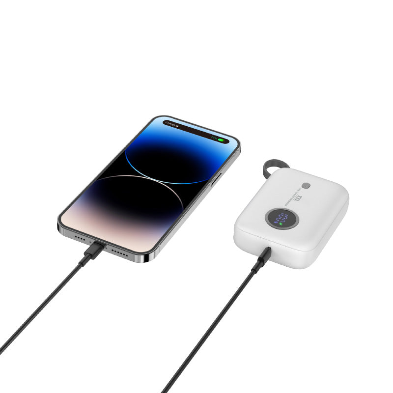 Redmonster Power Bang Mini 10000mAh PD20W with Built-in USB-C Cable (White)