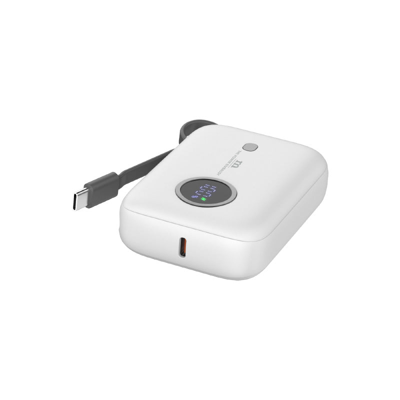 Redmonster Power Bang Mini 10000mAh PD20W with Built-in USB-C Cable (White)