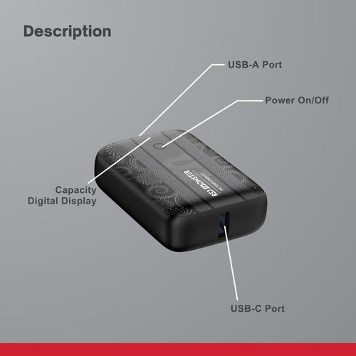 Redmonster Power Up+ Mini 10000mAh PD30W Power Bank (Red)