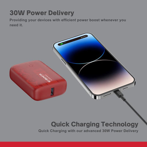Redmonster Power Up+ Mini 10000mAh PD30W Power Bank (Red)