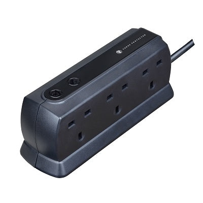 Masterplug SRGD62MB-MPA 13A 6 Socket Surged (Matt Black)