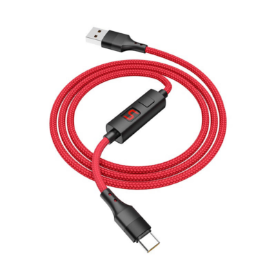Hoco S13 USB-A to USB-C Timing Charging Cable (Red)