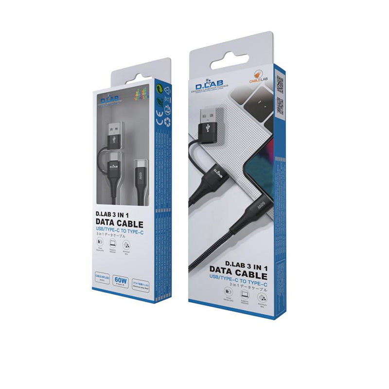 DLab 3-in-1 Type C Data Cable