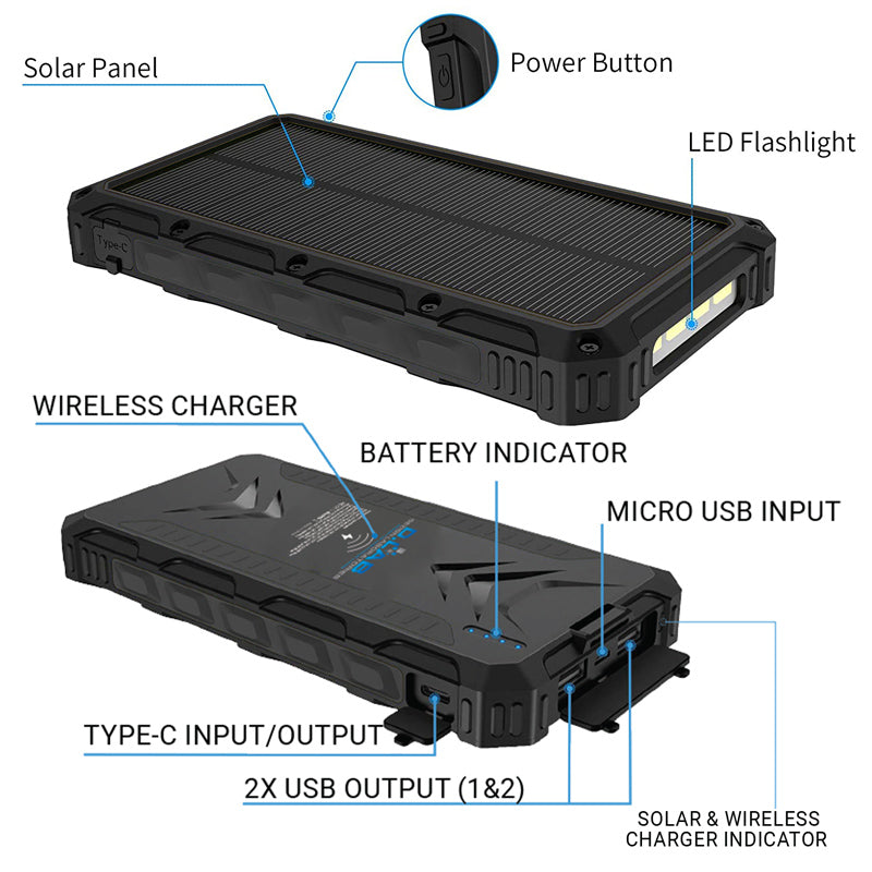 DLab SPB20P 20000mAh Solar Powerbank Pro (Black)