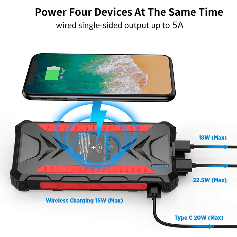 DLab SPB20P 20000mAh Solar Powerbank Pro (Red)