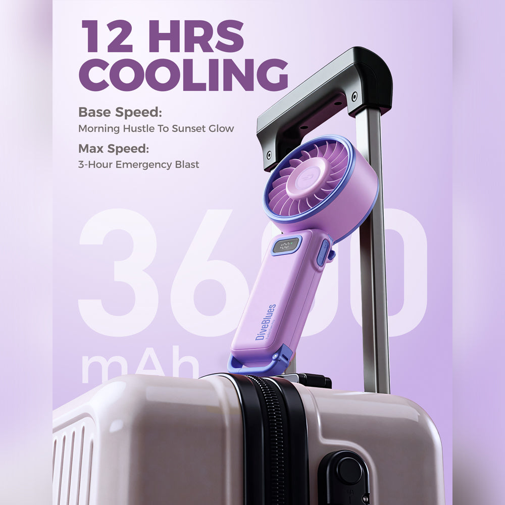 DiveBlues D6036-12PACK#2 Fanzy Handheld Fan Purple