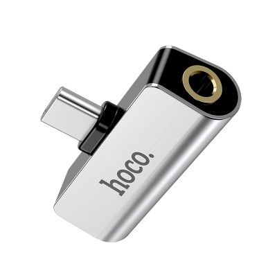 HOCO LS26 Type-C 2-in-1 Audio Converter (Silver)