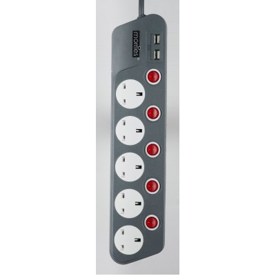 Morries MS3355 5WAY 3M /2USB (2.1) Extension