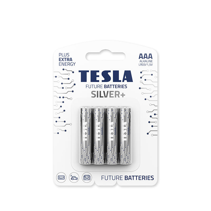 Tesla SILVER-LR03-4B AAA Silver+ Alkaline (4 Pcs)