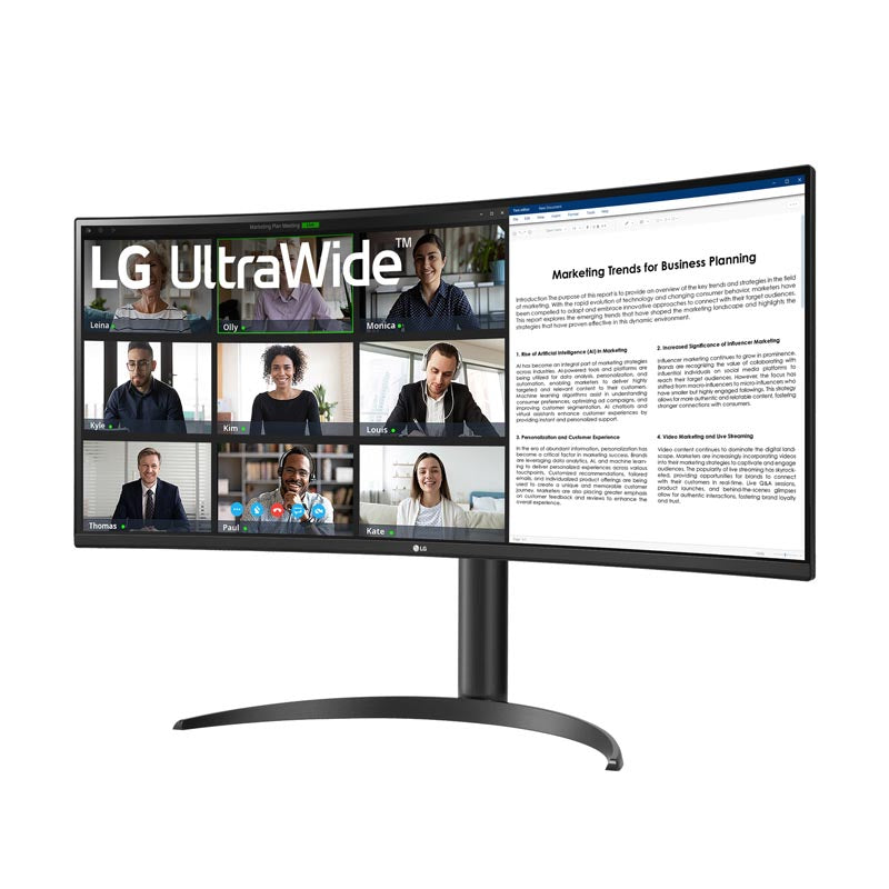 LG UltraWide 34WR55QK-B - 34 WQHD 100Hz Type-C Curved Monitor