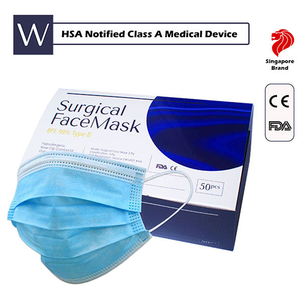 Wistech UVMASK 3-Ply Surgical Mask 50pcs/ Box (Blue)