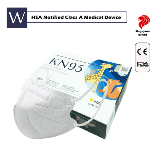 Wistech Kids KN95 White Protective Face Mask 10pcs/Box