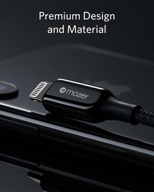 Mazer Power Link 3 Pro 2.5m 3.1A USB-A To Lightning Cable (Black)