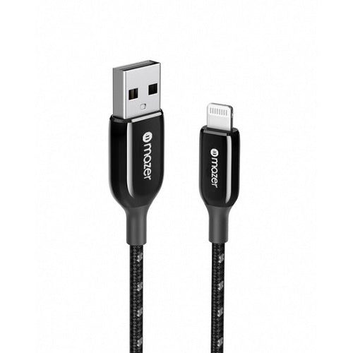 Mazer Power Link 3 Pro 2.5m 3.1A USB-A To Lightning Cable (Black)