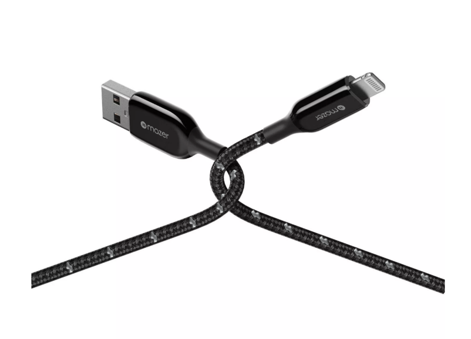 Mazer Power Link 3 Pro 2.5m 3.1A USB-A To Lightning Cable (Black)