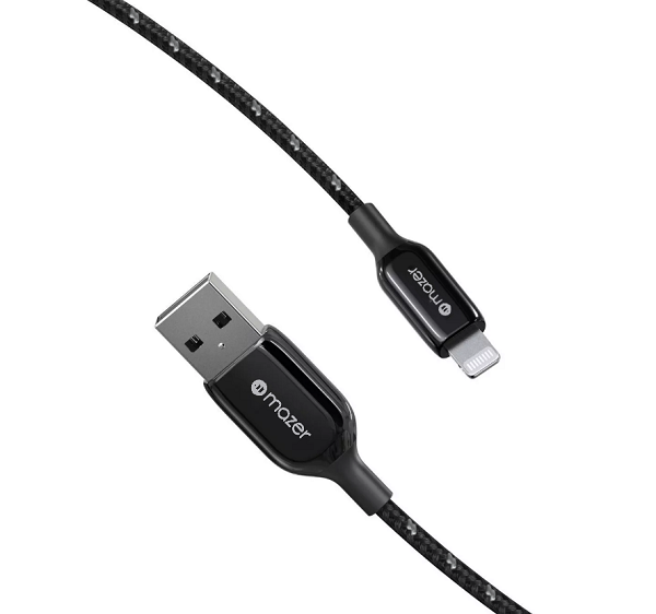 Mazer Power Link 3 Pro 2.5m 3.1A USB-A To Lightning Cable (Black)