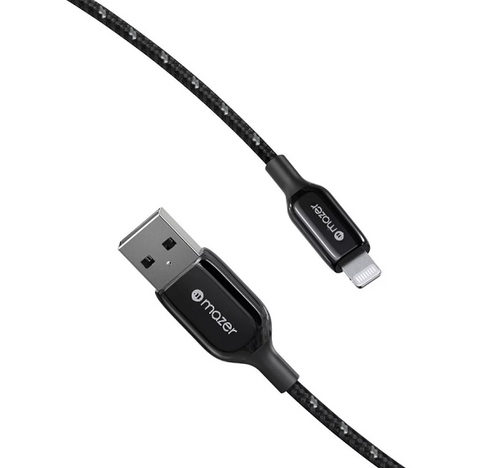 Mazer Power Link 3 Pro 2.5m 3.1A USB-A To Lightning Cable (Black)