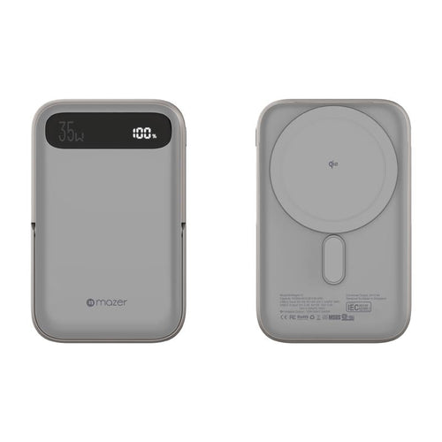 Mazer M-MagAir17-NT MagSafe&Qi2 15W 10,000mAh, USB-C PD35W MagStand Power Bank (Titanium)